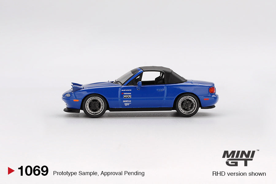 TSM Mini GT 1:64 Mazda Miata MX-5 (NA) Tuned Version Dark Blue RHD