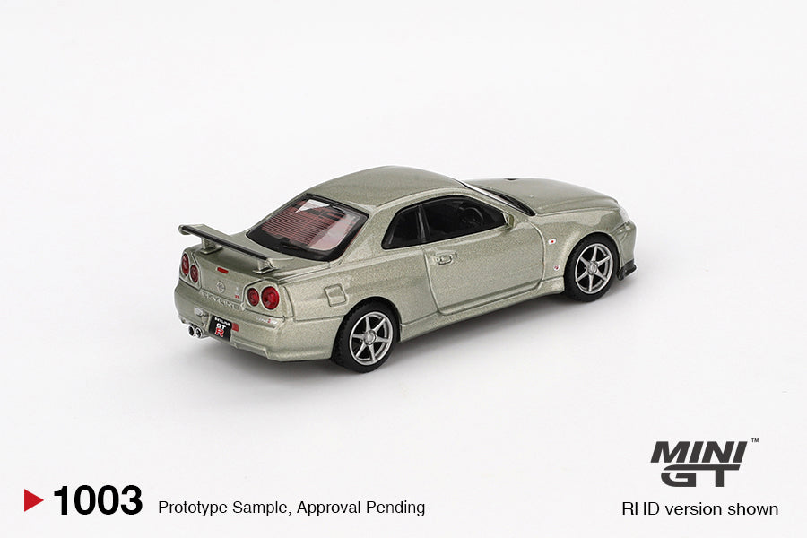 TSM Mini GT 1:64 Nissan Skyline GT-R (R34) V-Spec II Nür Millenium Jade RHD