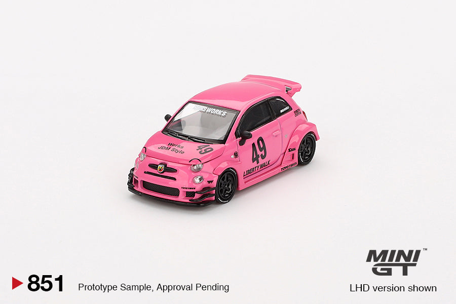 TSM Mini GT 1:64 ABARTH 595 LB-WORKS x Abas Works Pink