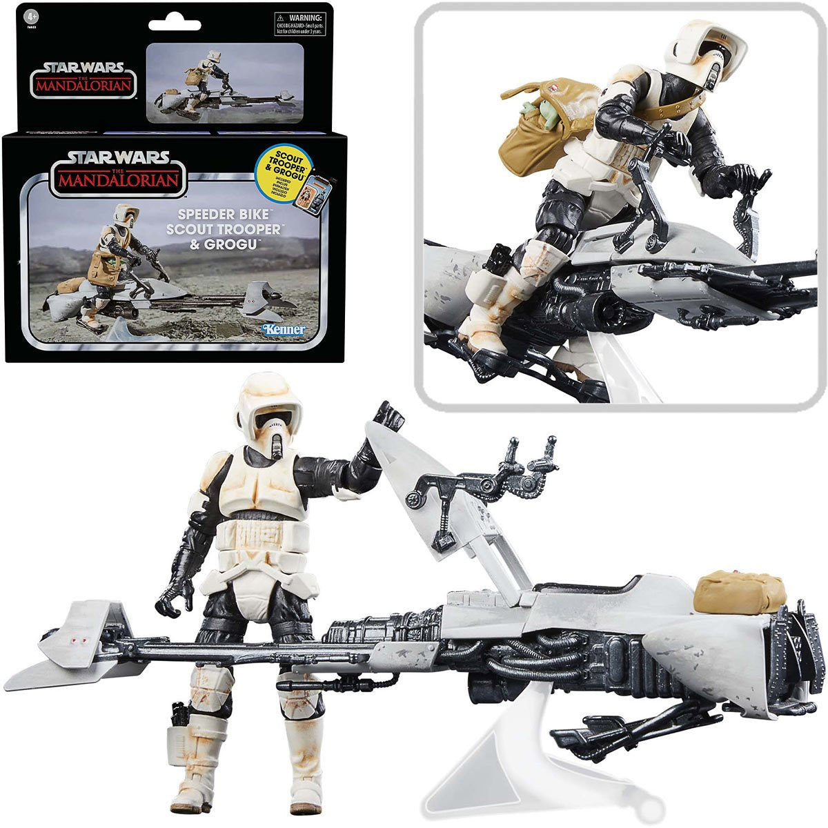 Star Wars 3.75" The Vintage Collection Speeder Bike Scout Trooper & Grogu