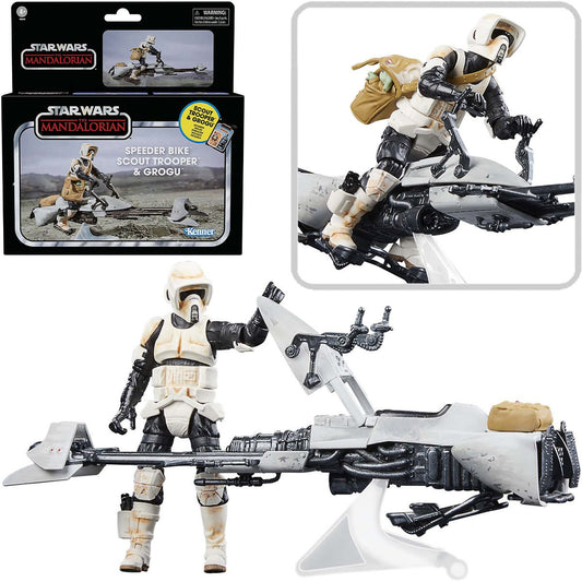 Star Wars 3.75" The Vintage Collection Speeder Bike Scout Trooper & Grogu
