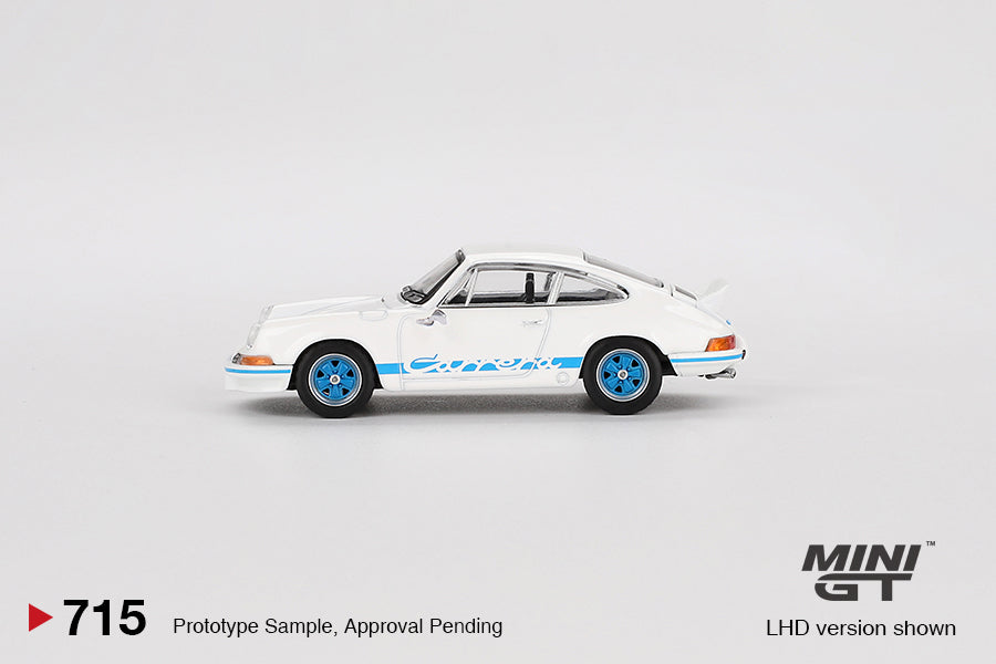 TSM Mini GT 1:64 Mini GT 1:64 Porsche 911 Carrera RS 2.7 Grand Prix White with Blue Livery (RHD)