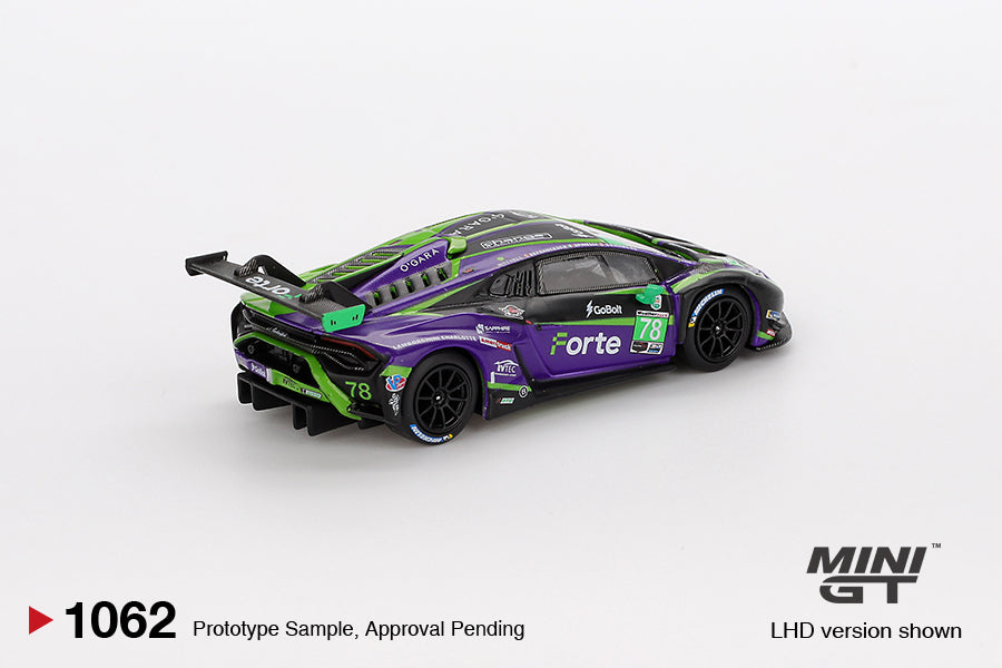 TSM Mini GT 1:64 Lamborghini Huracán GT3 EVO2 #78 Forte Racing 2024 IMSA Daytona 24 Hrs