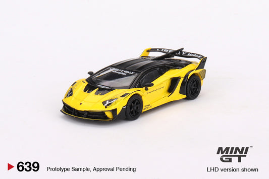 TSM Mini GT 1:64 Lamborghini LB-Silhouette WORKS Aventador GT EVO Yellow (RHD)