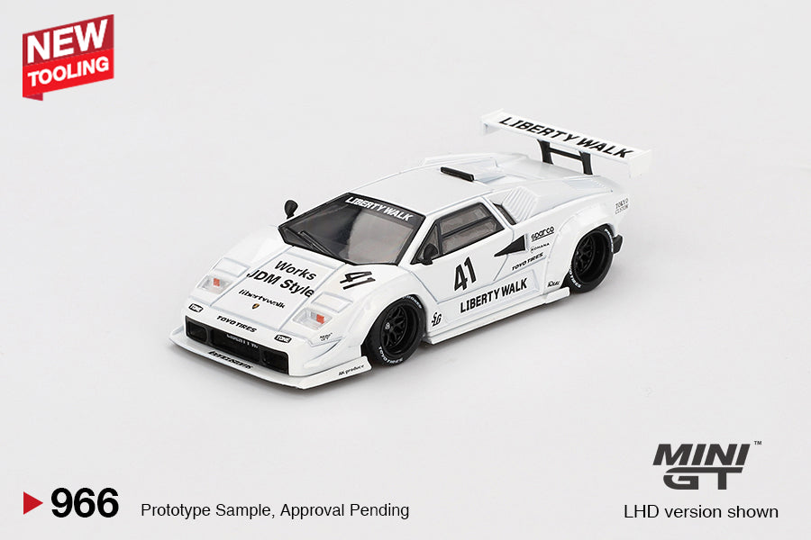 TSM Mini GT 1:64 Lamborghini Countach LB-WORKS White 2024 Tokyo Auto Salon