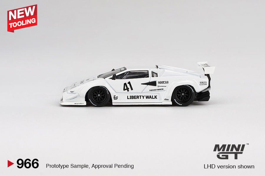 TSM Mini GT 1:64 Lamborghini Countach LB-WORKS White 2024 Tokyo Auto Salon