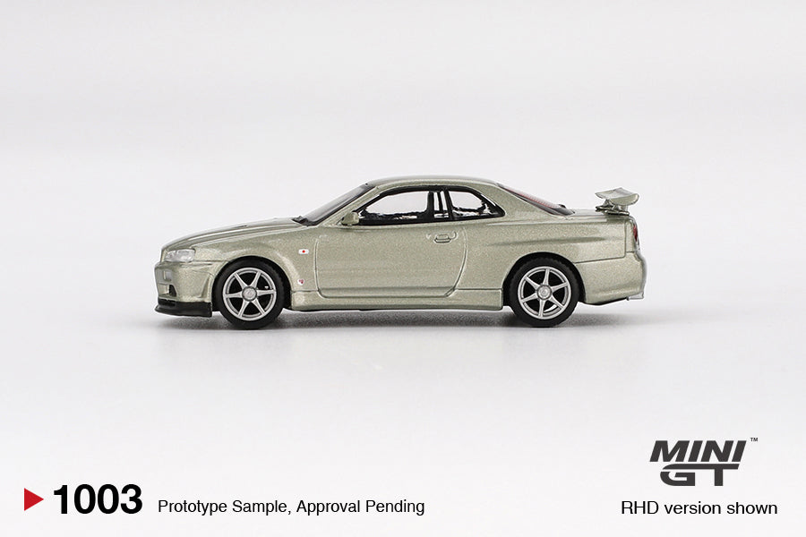 TSM Mini GT 1:64 Nissan Skyline GT-R (R34) V-Spec II Nür Millenium Jade RHD