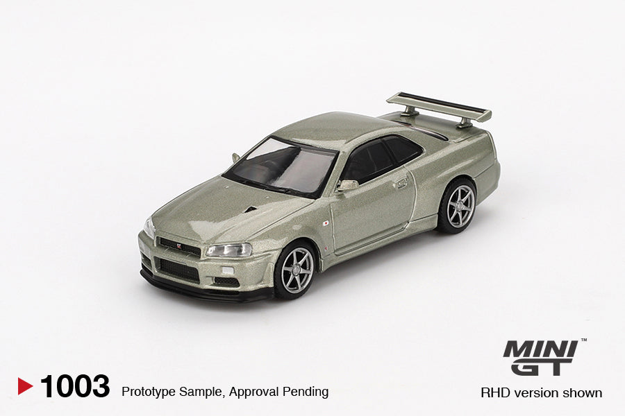 TSM Mini GT 1:64 Nissan Skyline GT-R (R34) V-Spec II Nür Millenium Jade RHD