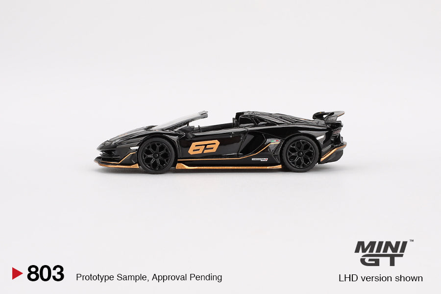 TSM Mini GT 1:64 Lamborghini Aventador SVJ 63 Roadster Nero Aldebaran