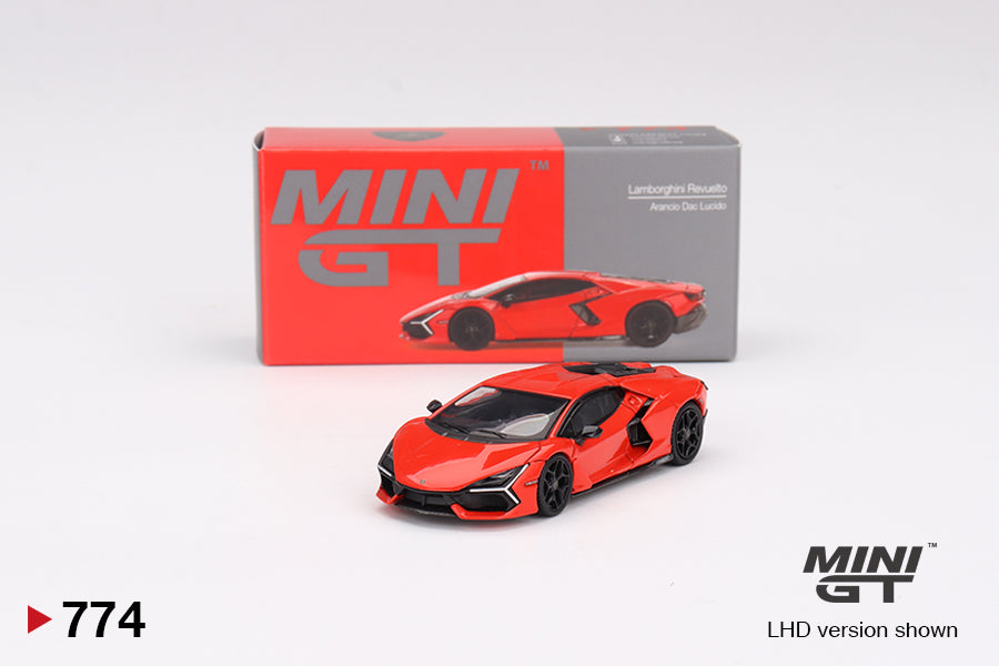 TSM Mini GT 1:64 Lamborghini Revuelto Arancio Dac Lucido RHD