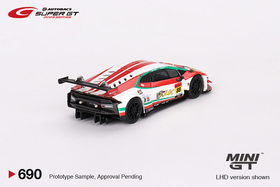 TSM Mini GT 1:64 Lamborghini Huracán GT3 EVO2 #88 "JLOC Lamborghini GT3" JLOC 2023 SUPER GT SERIES
