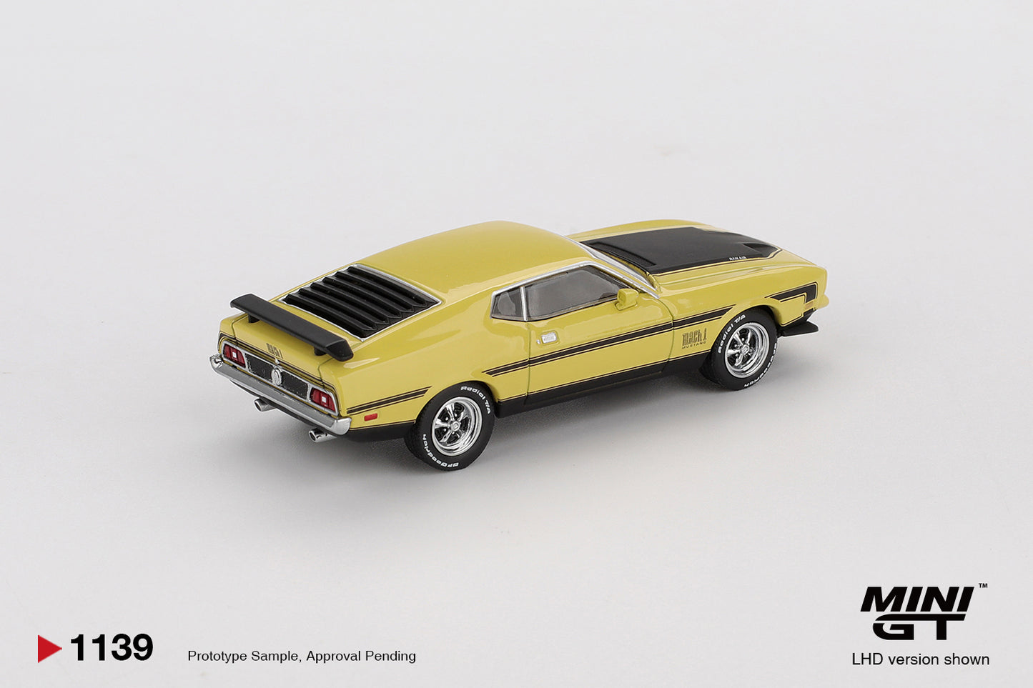 TSM Mini GT 1:64 Ford Mustang Mach1 Grabber Yellow