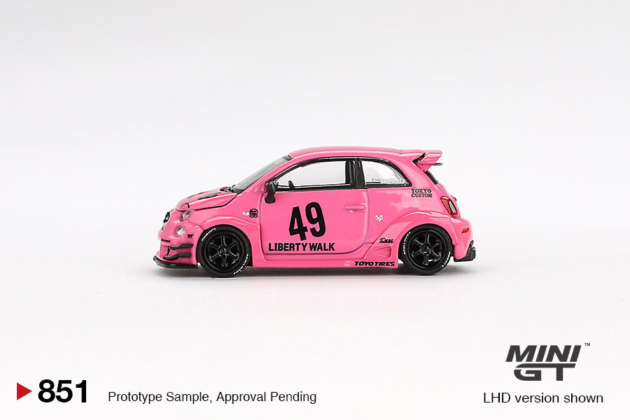 TSM Mini GT 1:64 ABARTH 595 LB-WORKS x Abas Works Pink