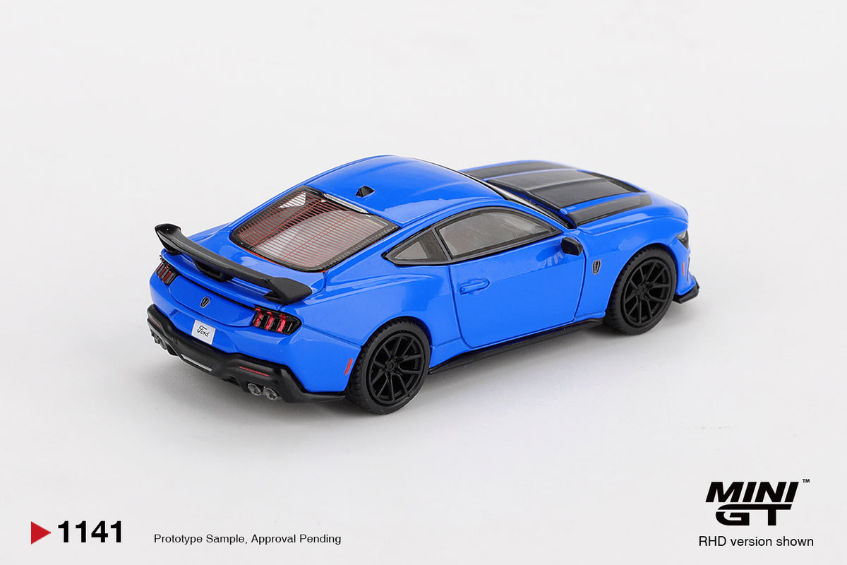 TSM Mini GT 1:64 Ford Mustang Dark Horse 2024 Grabber Blue RHD Diecast Model Car