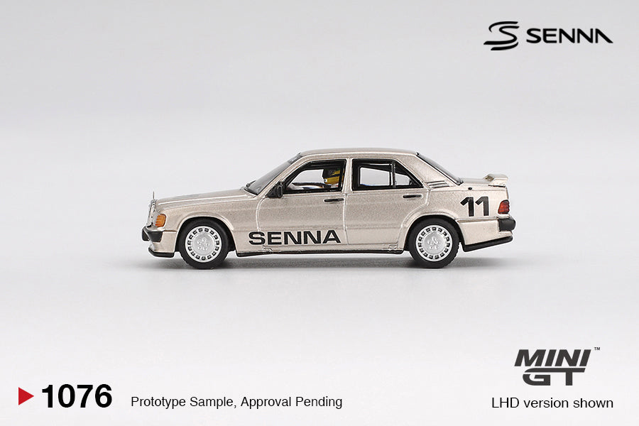 Mini GT 1:64 Mercedes-Benz 190 E 2.3-16 #11 Ayrton Senna 1984 Nürburgring Race of Champions w/ Figure of Ayrton Senna