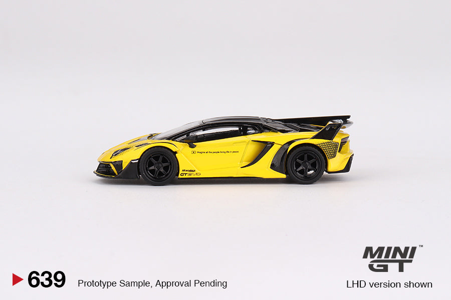 TSM Mini GT 1:64 Lamborghini LB-Silhouette WORKS Aventador GT EVO Yellow (RHD)