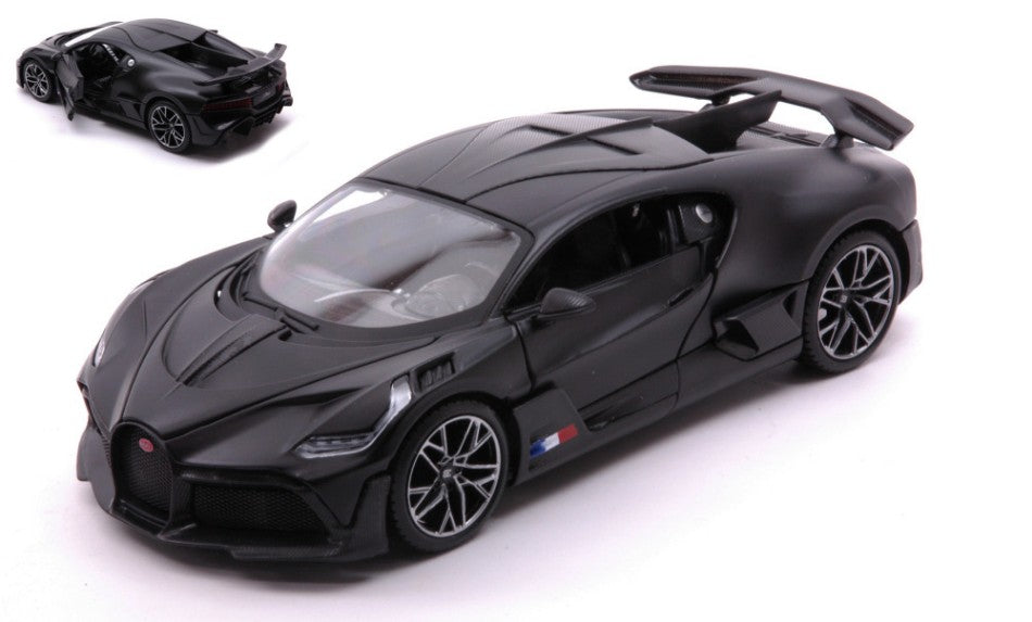 1:24 Bugatti Divo Matte Black Diecast Model Car