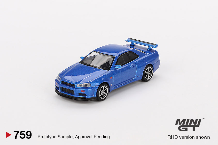 TSM Mini GT 1:64 Nissan Skyline GT-R (R34) V-Spec Bayside Blue