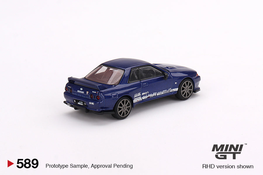 TSM Mini GT 1:64 Nissan Skyline GT-R Top Secret VR32 Metallic Blue