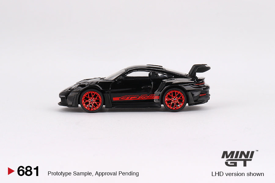 TSM Mini GT 1:64 Porsche 911 (992) GT3 RS Black with Pyro Red (RHD)