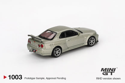 TSM Mini GT 1:64 Nissan Skyline GT-R (R34) V-Spec II Nür Millenium Jade RHD