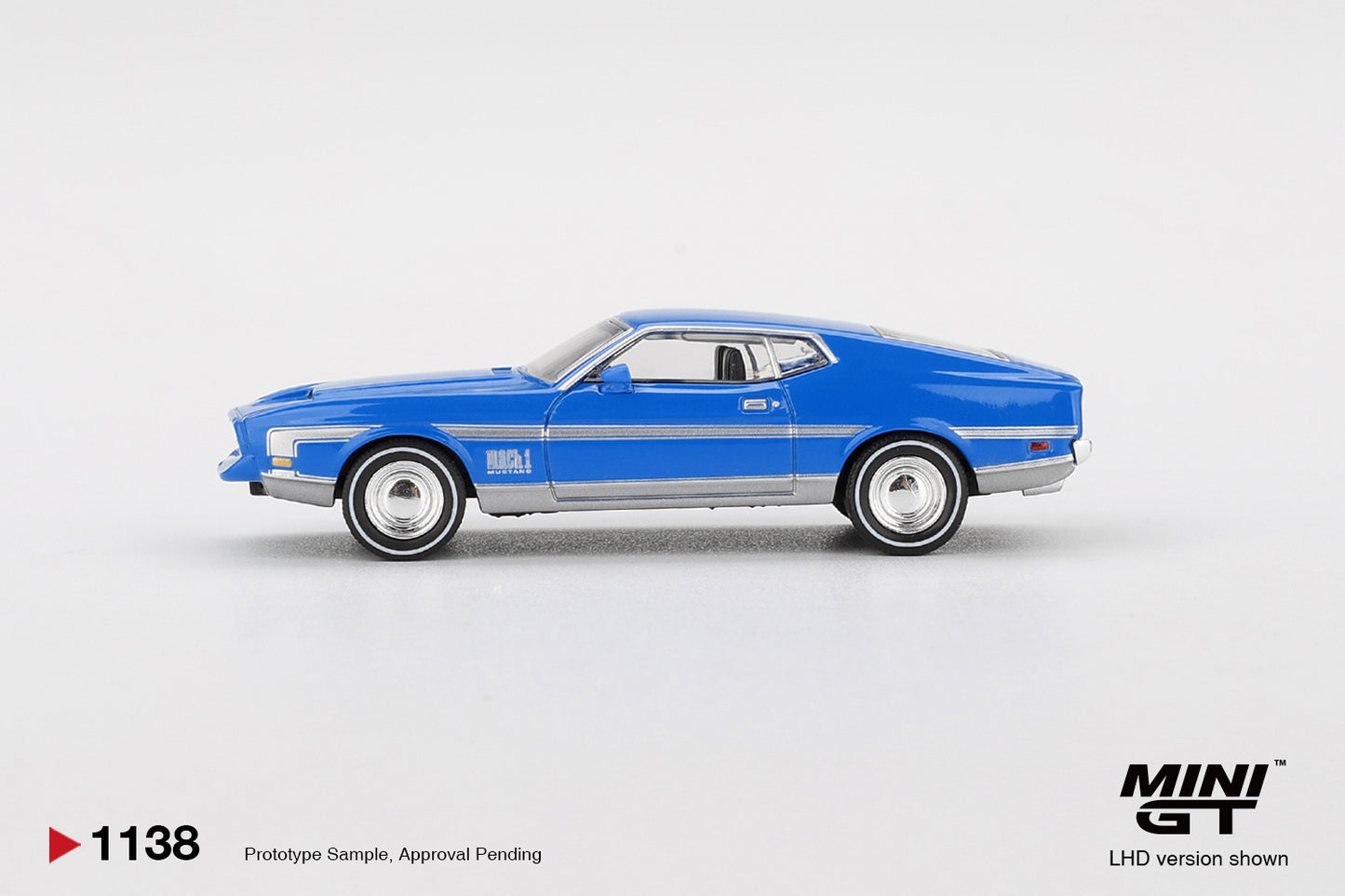 TSM Mini GT 1:64 Ford Mustang Mach 1 Grabber Blue LHD