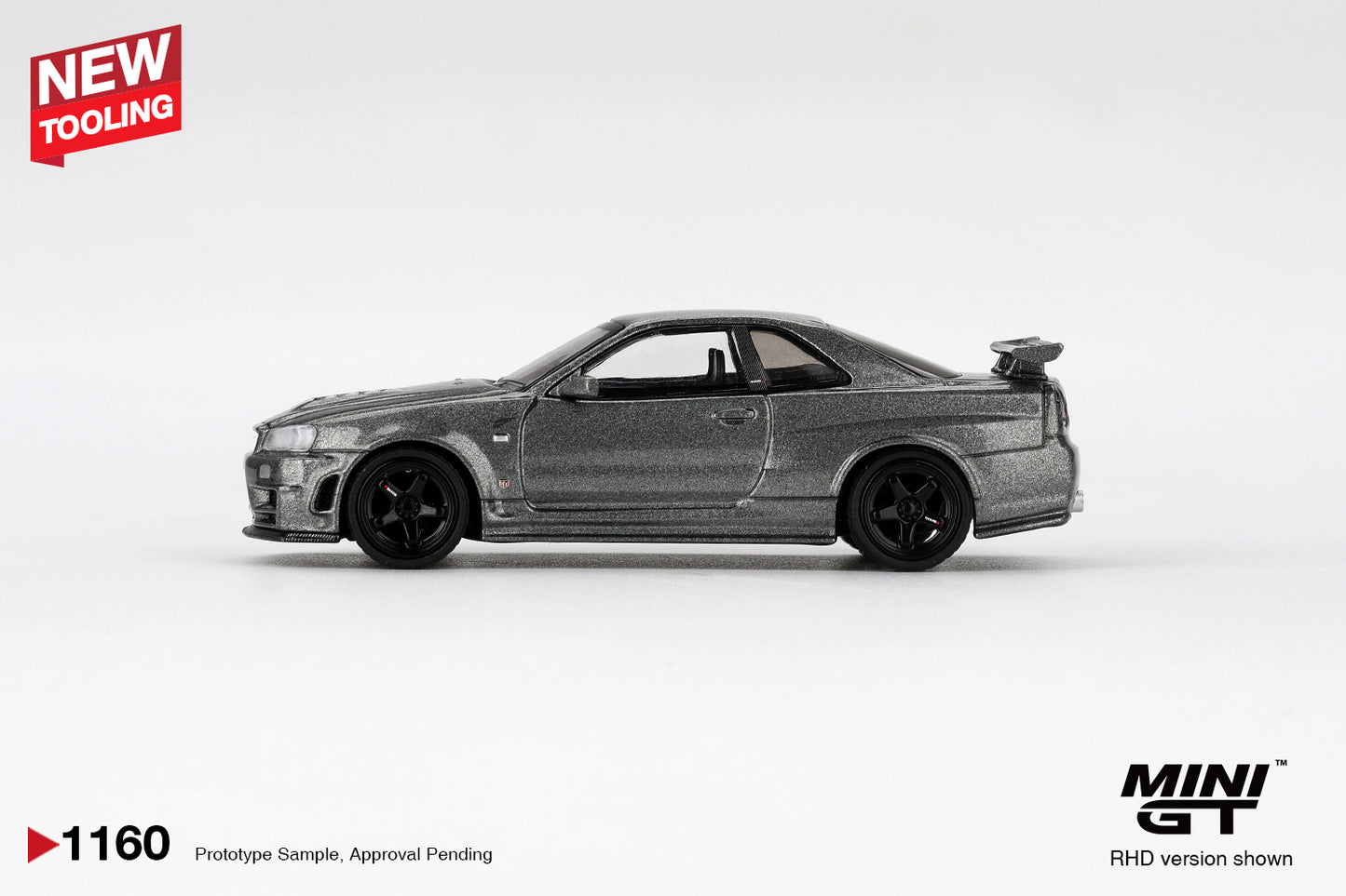 Mini GT 1:64 Nissan Skyline GT-R Dark Metal Gray (NISMO BNR34 CRS Version) RHD