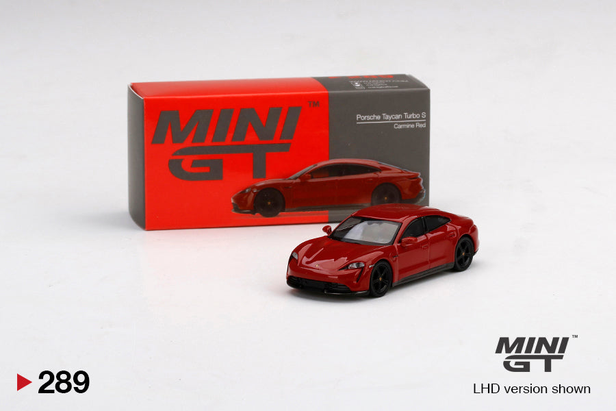 TSM Mini GT 1:64 Porsche Taycan Turbo S Carmine Red (RHD)