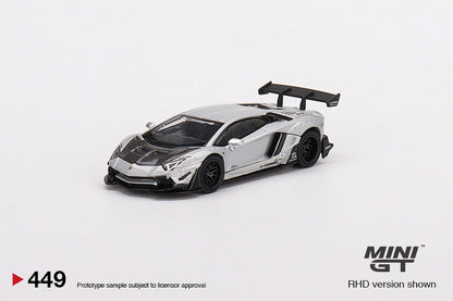 TSM Mini GT 1:64 LB WORKS Lamborghini Aventador Limited Edition Matt Silver RHD