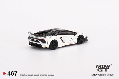 TSM Mini GT 1:64 LB-Silhouette WORKS Lamborghini Aventador GT EVO White (RHD)