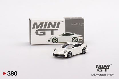 TSM Mini GT 1:64 Porsche 911 (992) Carrera S White (RHD)