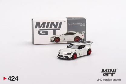 TSM Mini GT 1:64 Pandem Toyota GR Supra V1.0 Pearl White (RHD)