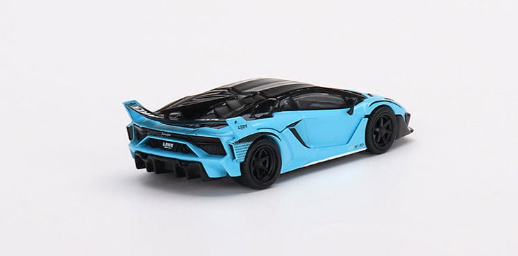 TSM Mini GT 1:64 Lamborghini LB-Silhouette WORKS Aventador GT EVO Baby Blue LHD