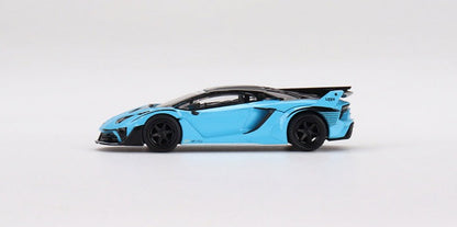 TSM Mini GT 1:64 Lamborghini LB-Silhouette WORKS Aventador GT EVO Baby Blue LHD