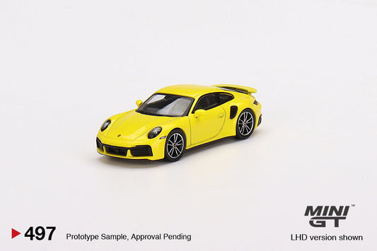 TSM Mini GT 1:64 Porsche 911 Turbo S Racing Yellow (LHD)