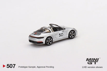 TSM Mini GT 1:64 Porsche 911 Targa 4S Heritage Design Edition GT Silver Metallic (LHD)