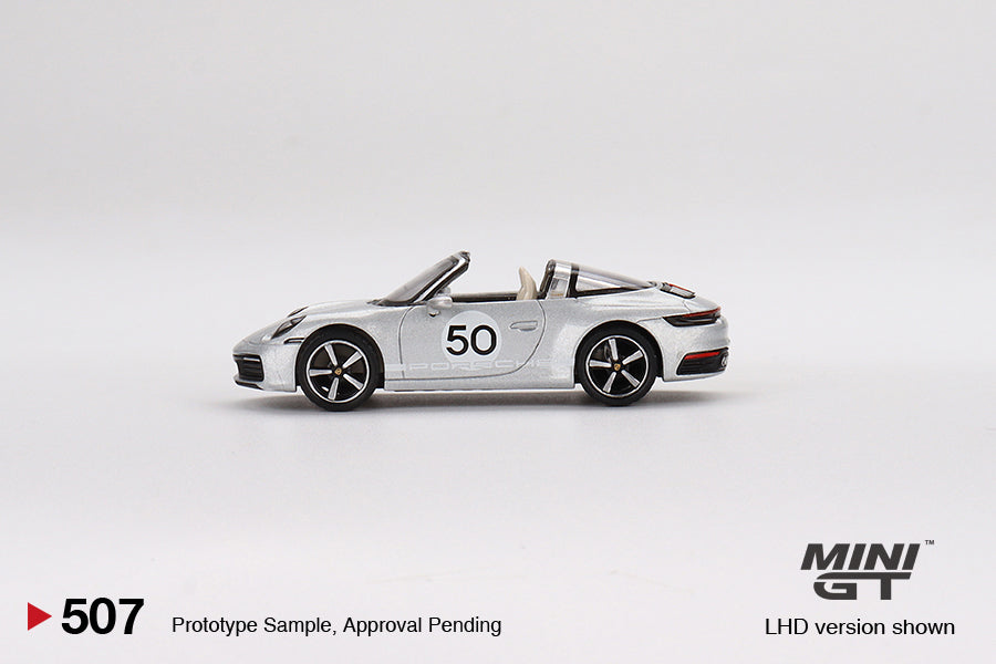 TSM Mini GT 1:64 Porsche 911 Targa 4S Heritage Design Edition GT Silver Metallic (LHD)