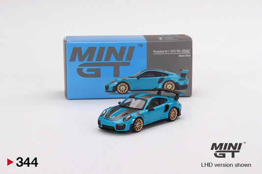 TSM Mini GT 1:64 Porsche 911(991) GT2 RS Weissach Package Miami Blue (LHD)