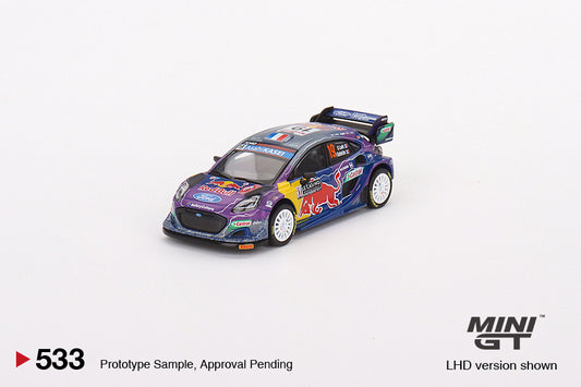 Mini GT 1:64 Ford Puma Rally1 #19 M-Sport Ford WRT 2022 Rally MonteCarlo Winner