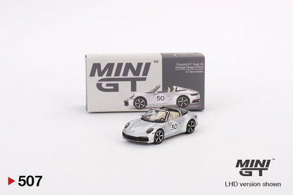 TSM Mini GT 1:64 Porsche 911 Targa 4S Heritage Design Edition GT Silver Metallic (LHD)