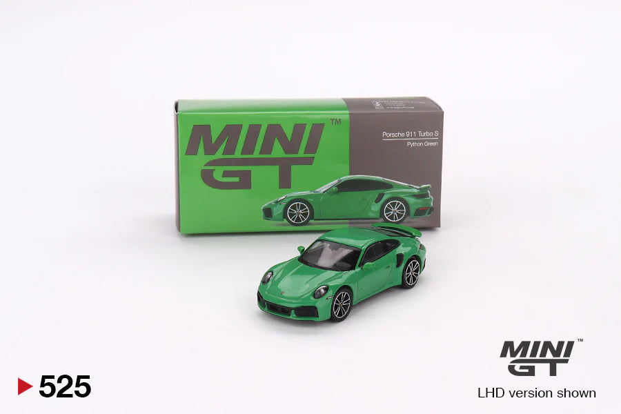 TSM Mini GT 1:64 Porsche 911 Turbo S Python Green (RHD)