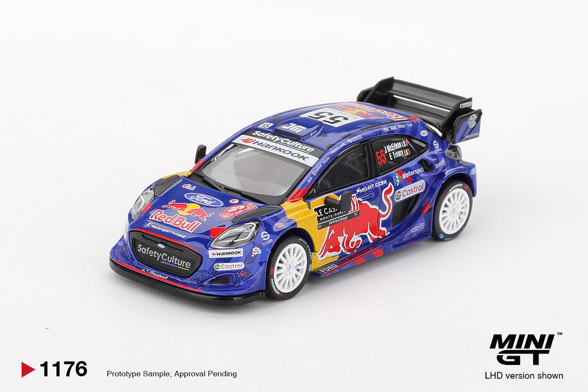 Mini GT 1:64 Ford Puma Rally1 #55 M-Sport Ford WRT 2025 Rally Monte-Carlo Diecast Model Car