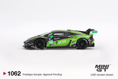 TSM Mini GT 1:64 Lamborghini Huracán GT3 EVO2 #78 Forte Racing 2024 IMSA Daytona 24 Hrs
