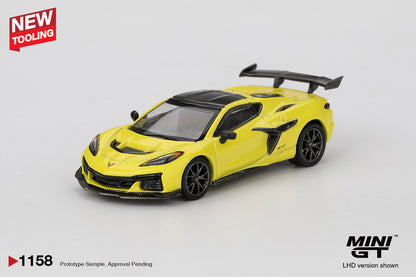TSM Mini GT 1:64 Chevrolet Corvette ZR1 Accelerate Yellow Diecast Model Car