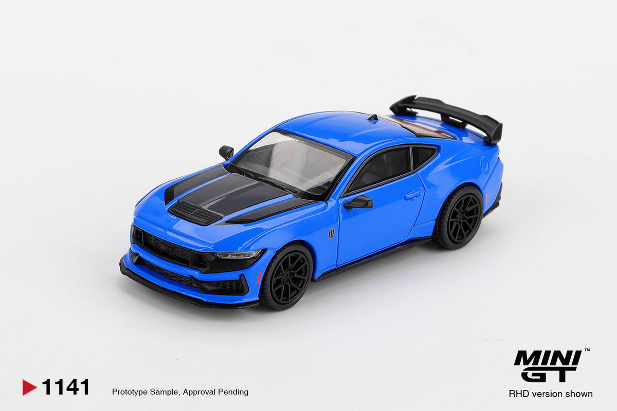 TSM Mini GT 1:64 Ford Mustang Dark Horse 2024 Grabber Blue RHD Diecast Model Car