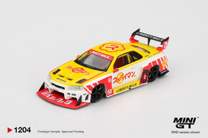 Mini GT 1:64 Nissan LB-ER34 Super Silhouette SKYLINE Suppaiman Okinawa RHD