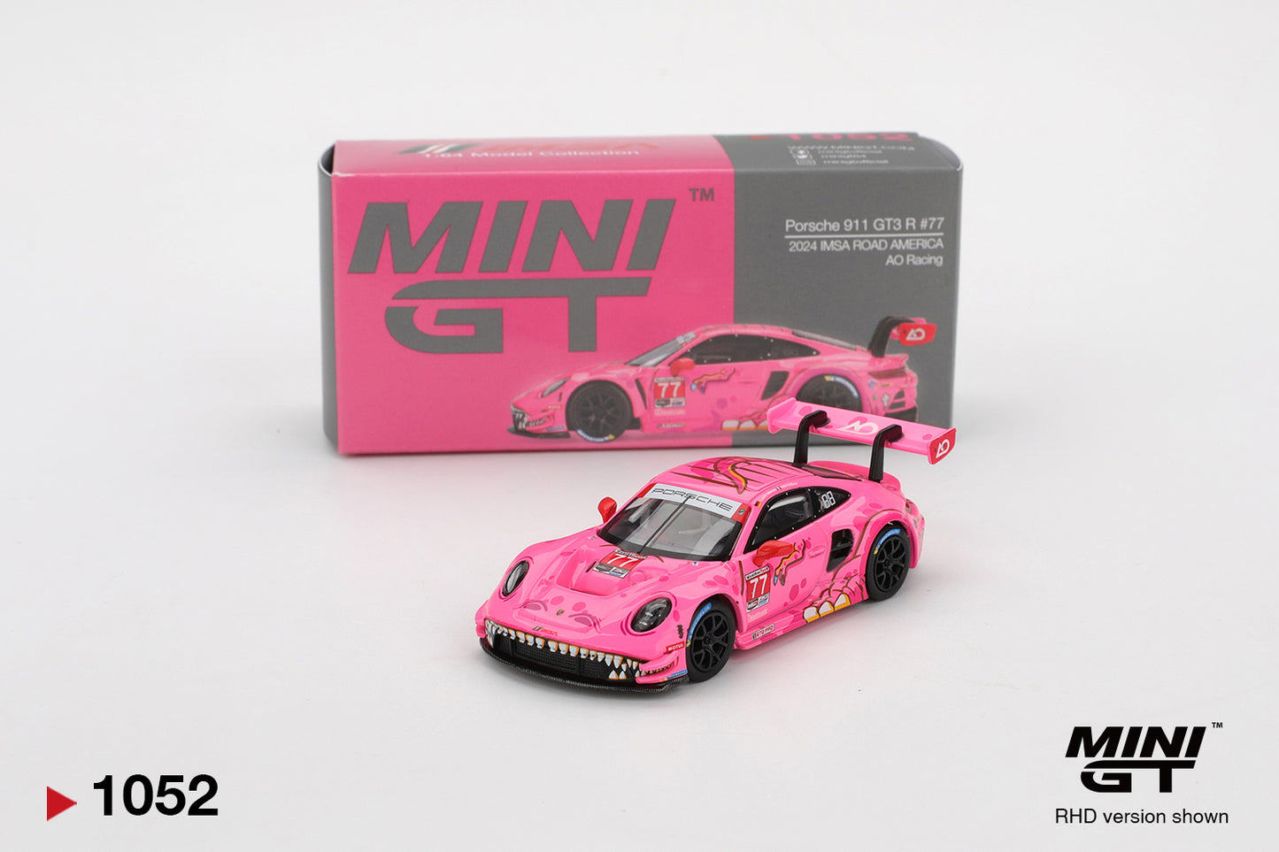 TSM Mini GT 1:64 Porsche 911 GT3 R #77 AO Racing 2024 IMSA Road America