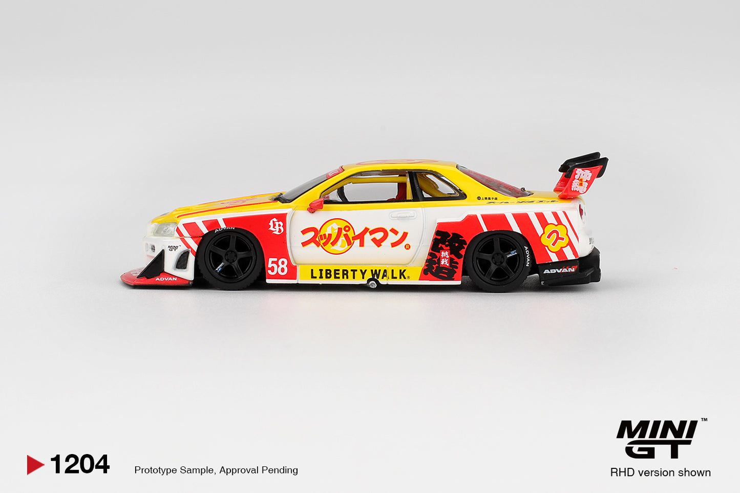 Mini GT 1:64 Nissan LB-ER34 Super Silhouette SKYLINE Suppaiman Okinawa RHD
