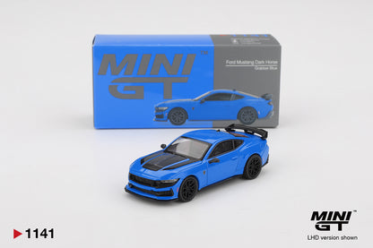 TSM Mini GT 1:64 Ford Mustang Dark Horse 2024 Grabber Blue RHD Diecast Model Car