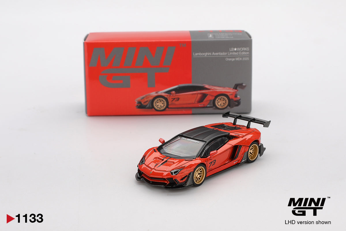 Mini GT 1:64 LB WORKS Lamborghini Aventador Limited Edition Orange #1133